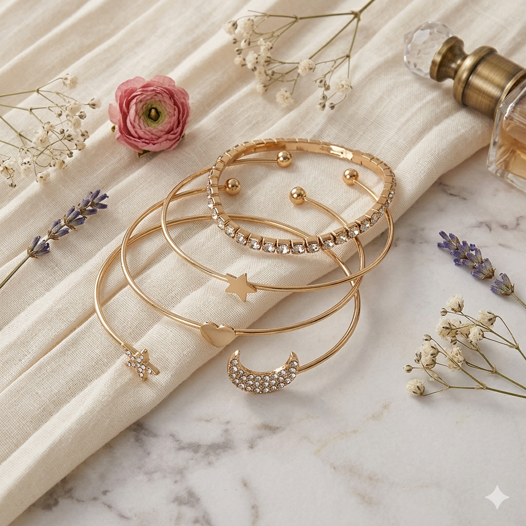 Celestial Dreams Gold Bangle Set